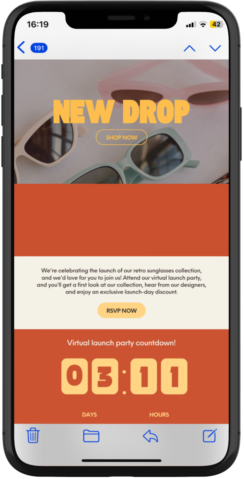 email marketing mobile screen