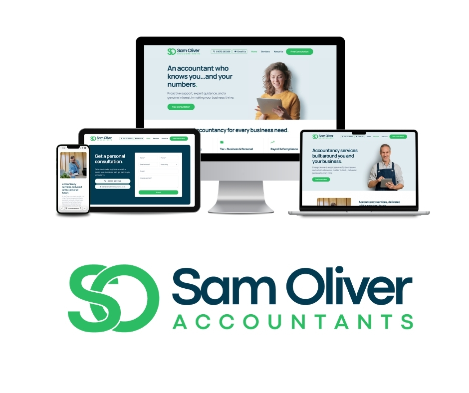 accountant website design and branding for Sam Oliver Accountants