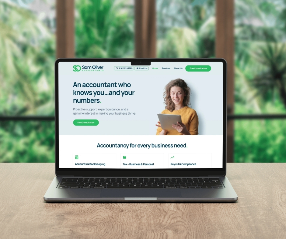 accountant website design homepage