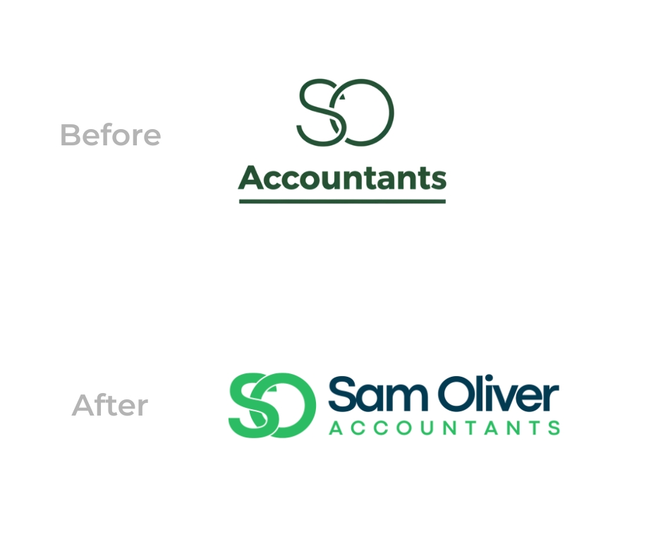 accountant logo design before and after