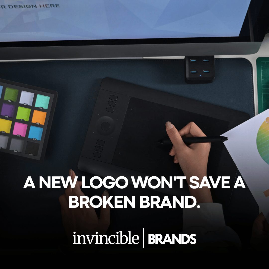 LinkedIn post graphic: Why my Rebrand Didn't Work